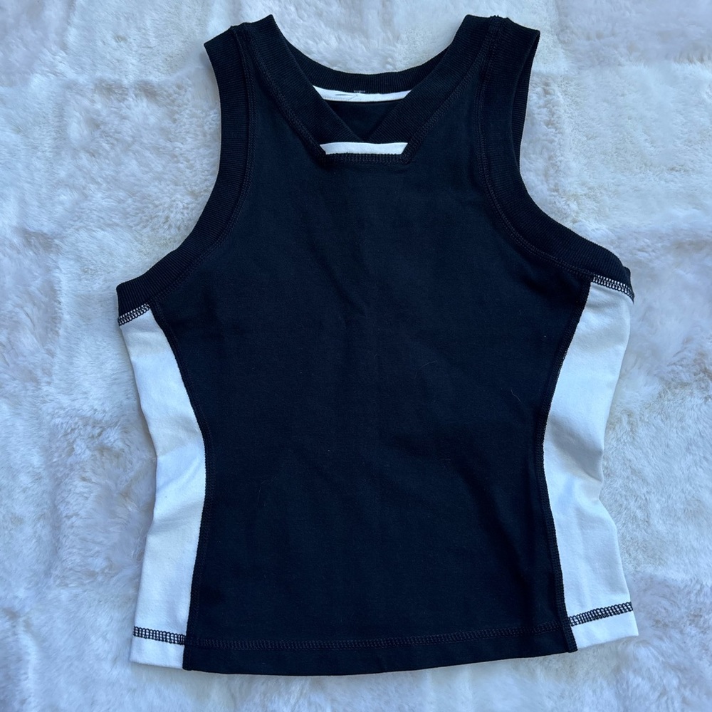 Free People Movement Black and White Tank Top NWOT